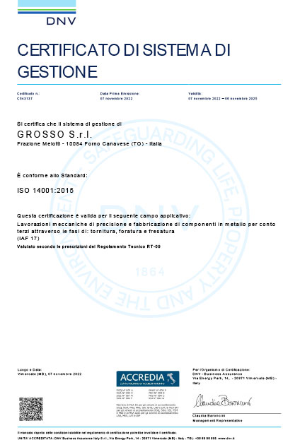 Grosso Srl - ISO 14001